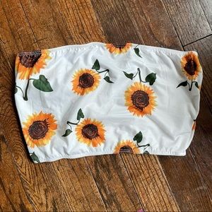 Sunflower strapless crop top